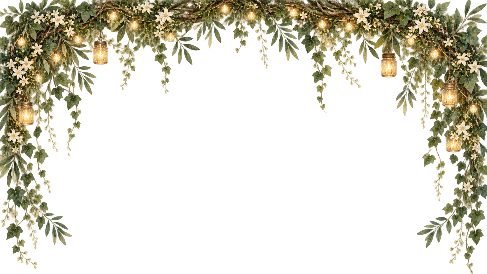 Hanging floral archway